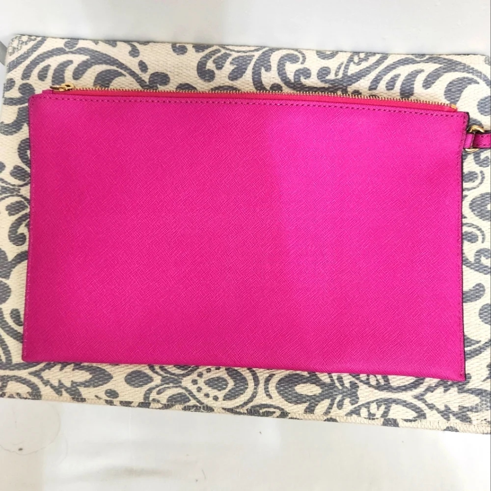 Michael Kors Large Pink Studded Clutch - Picture 6 of 8